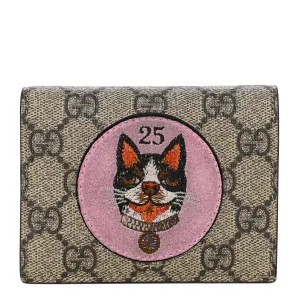 Gucci Dog Brown 25 GG Card Case Pink Leather Small Wallet Red Italy Bosco Bag NEW