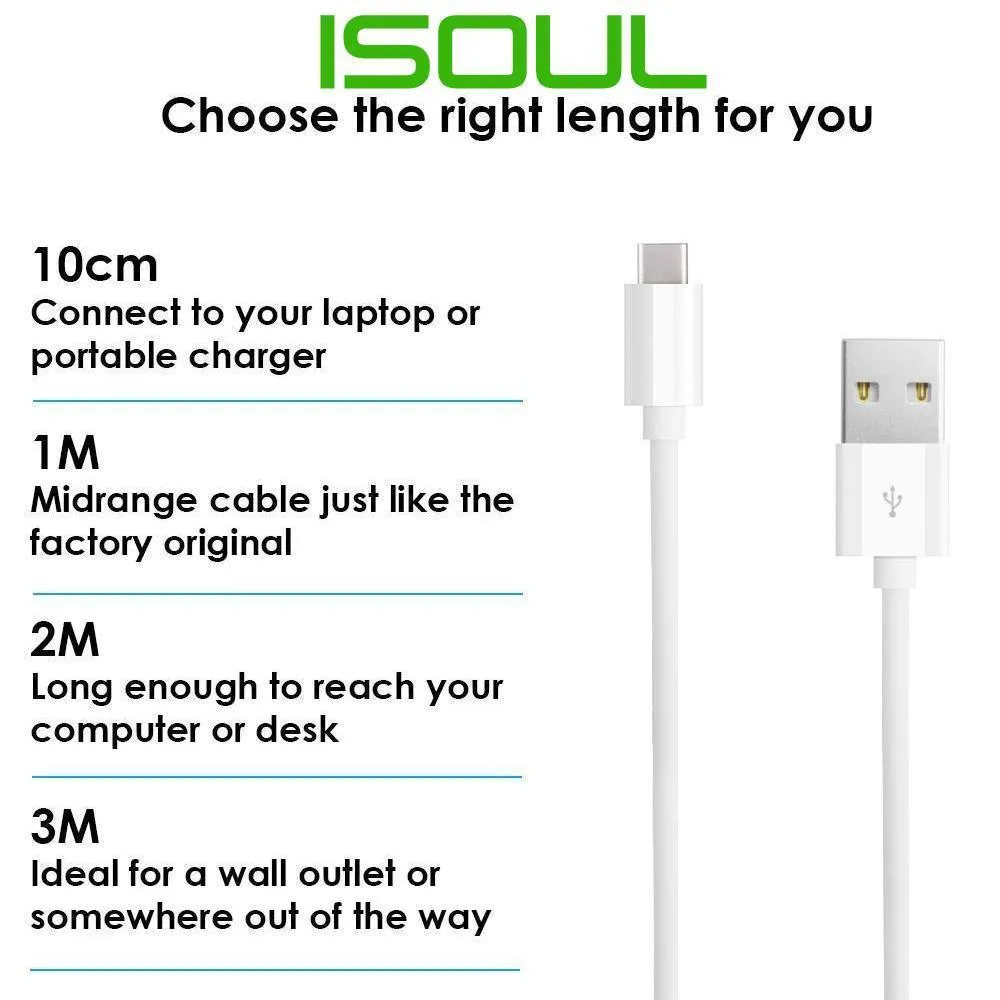 Heavy Duty USB C Type C Data Lead Fast Charge Phone Charger Cable