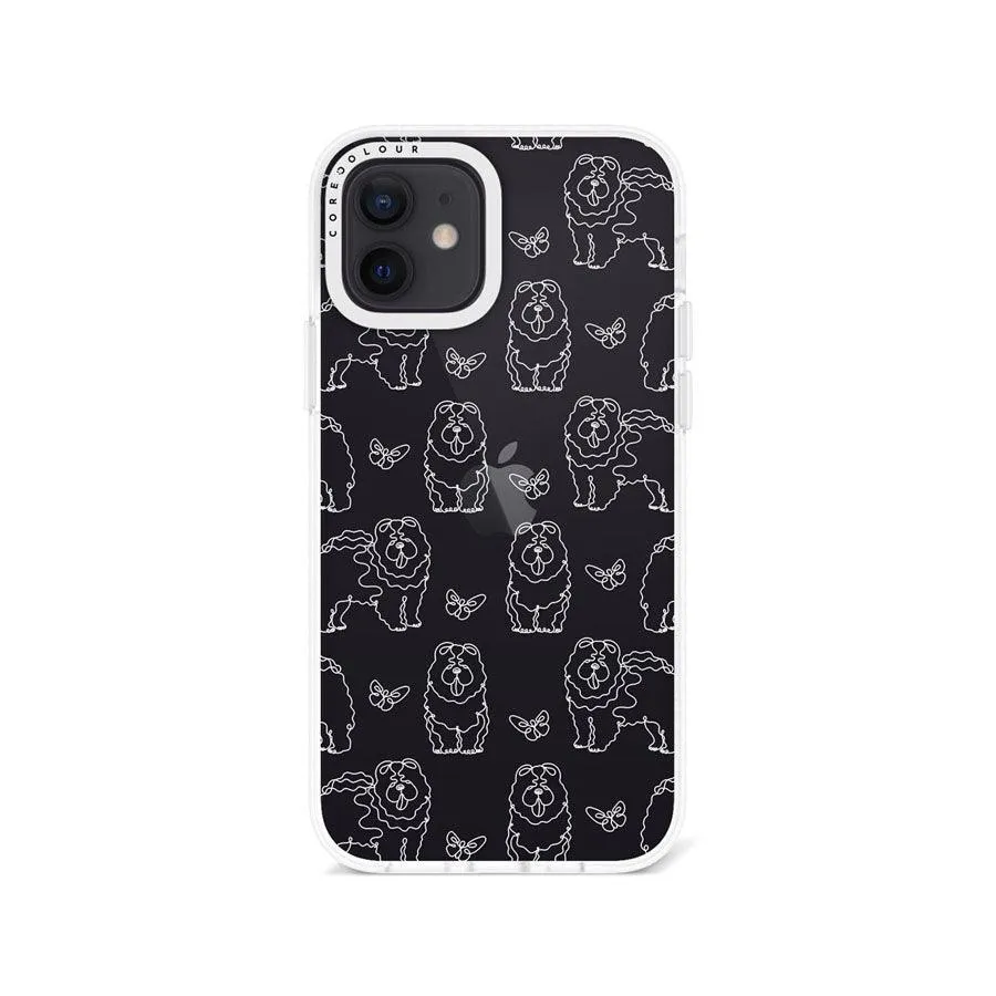 iPhone 12 Chow Chow Minimal Line Phone Case