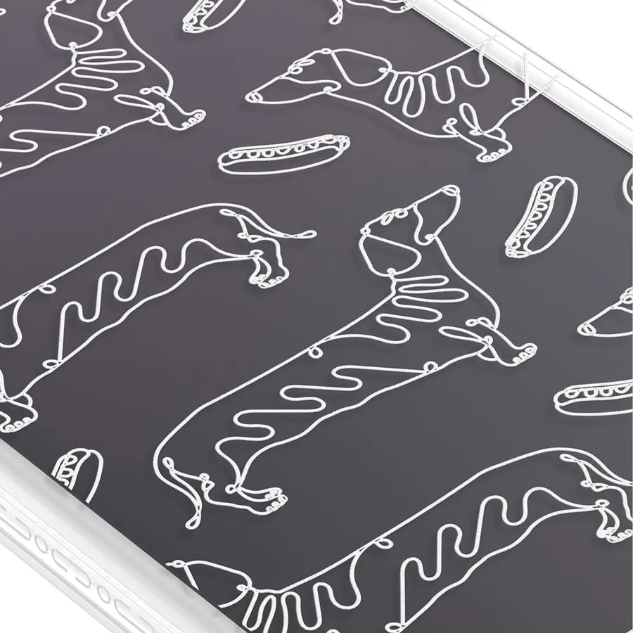 iPhone 12 Sausage Dog Minimal Line Phone Case Magsafe Compatible