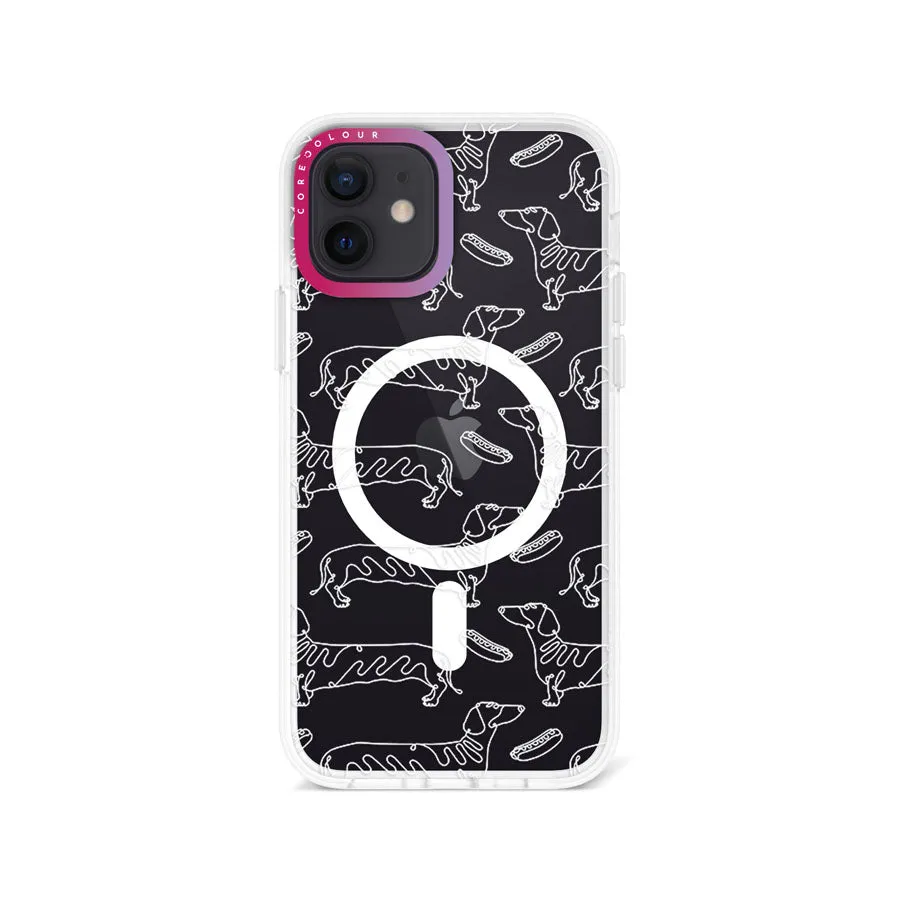 iPhone 12 Sausage Dog Minimal Line Phone Case Magsafe Compatible