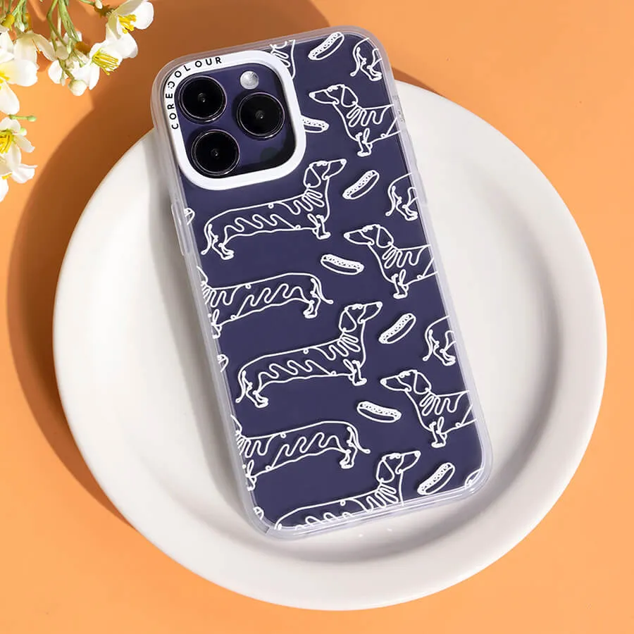 iPhone 12 Sausage Dog Minimal Line Phone Case Magsafe Compatible