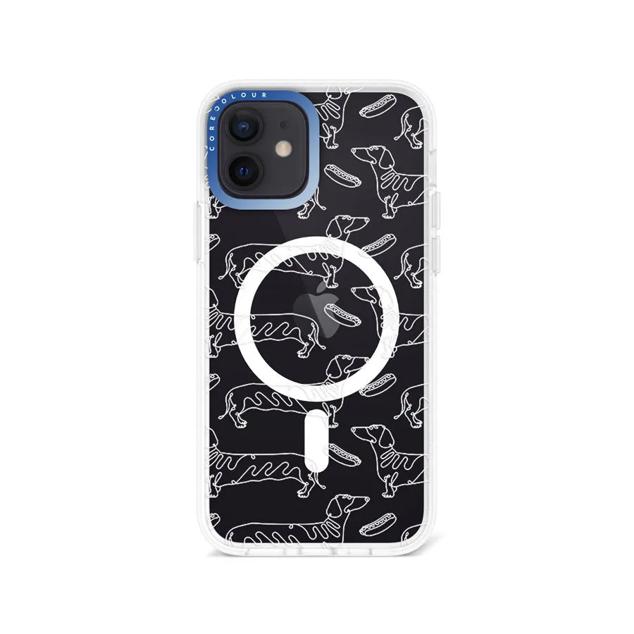 iPhone 12 Sausage Dog Minimal Line Phone Case Magsafe Compatible