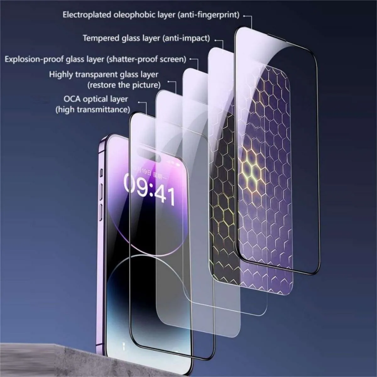 iPhone 15 Pro WEKOME 9D Curved Privacy Tempered Glass Screen Protector WTP-082