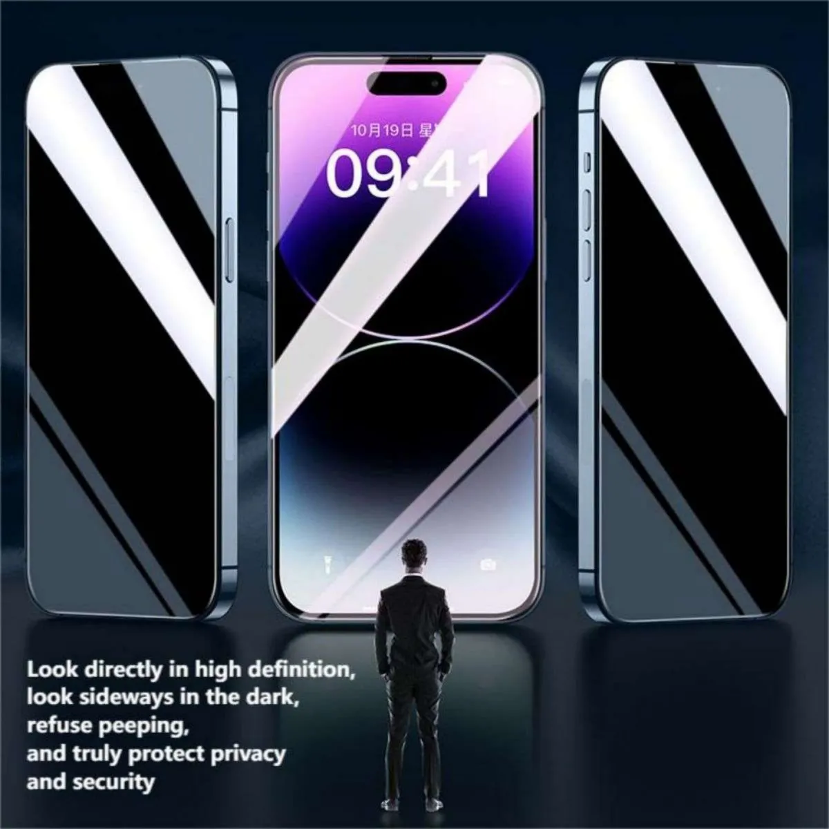 iPhone 15 Pro WEKOME 9D Curved Privacy Tempered Glass Screen Protector WTP-082