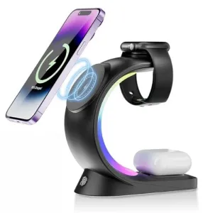 LED Wireless Charging Station - iPhone, iWatch, AirPods (The C Lamp)