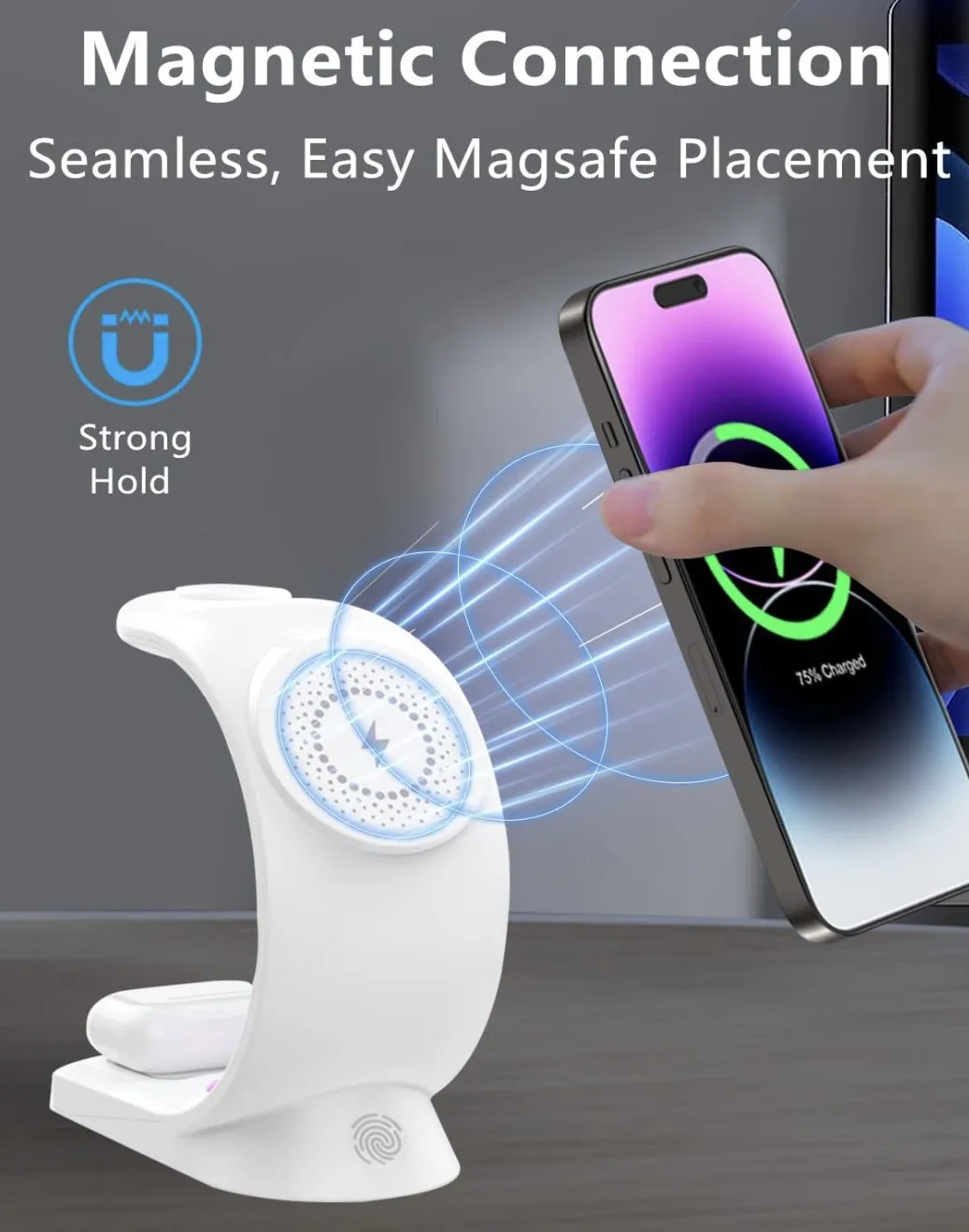 LED Wireless Charging Station - iPhone, iWatch, AirPods (The C Lamp)
