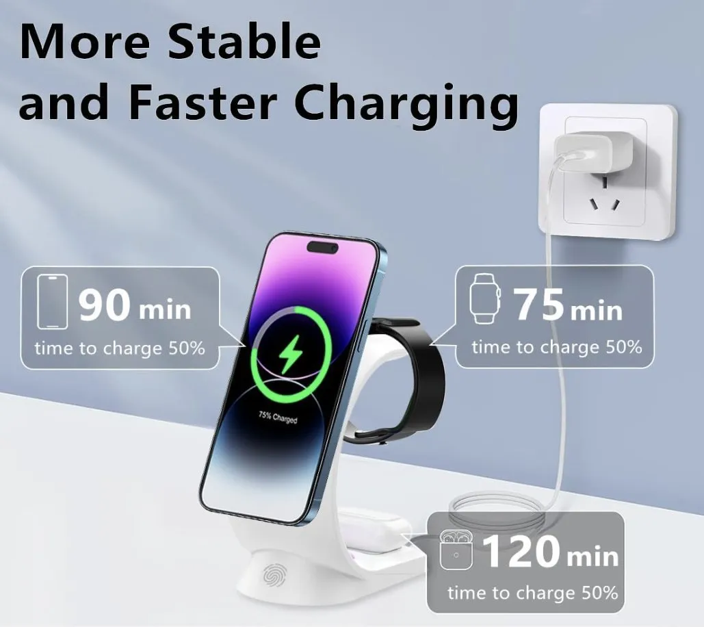 LED Wireless Charging Station - iPhone, iWatch, AirPods (The C Lamp)
