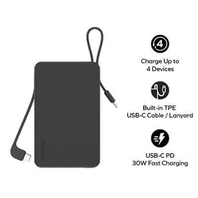 Momax 1-Power Vital  Power Bank 20000mAh With 2 Built-In USB-C Cables