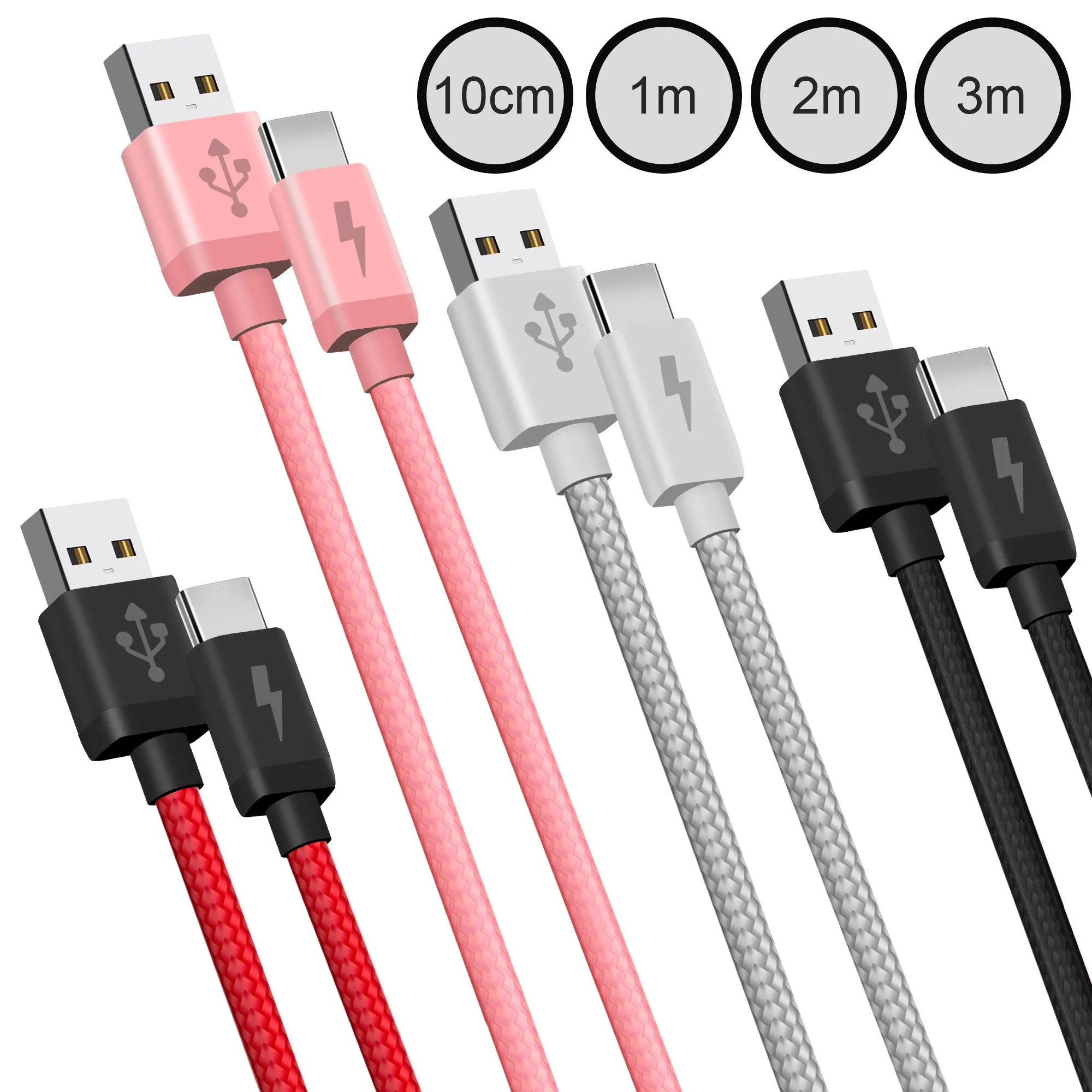 Premium Quality Braided USB Type C Cable for Charger and Data Sync