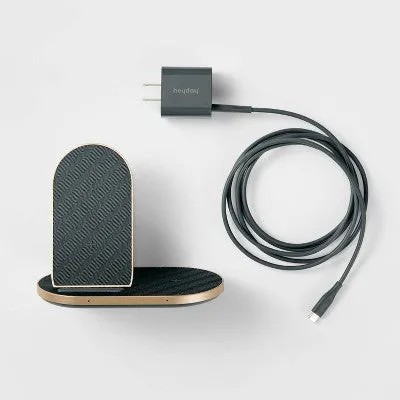 Qi 2-in-1 Wireless Charger - heyday Night Gray