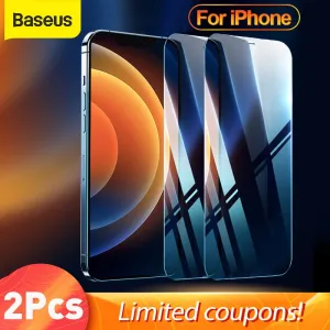 Screen Protectors Baseus 2Pcs Tempered Glass For iPhone 12 13 14 Mini Plus Pro Pro Max