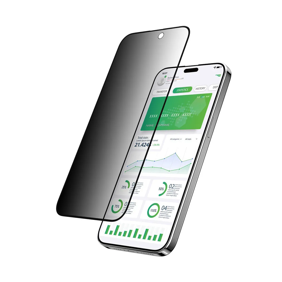 SwitchEasy Glass Privacy Screen Protector for iPhone 15 Series