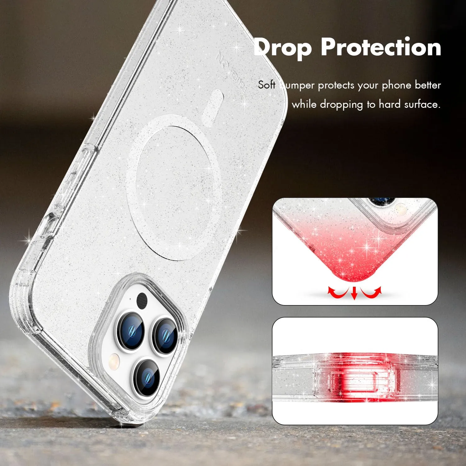 Tough On iPhone 12 Pro Max Case Glitter Stardust with Magsafe
