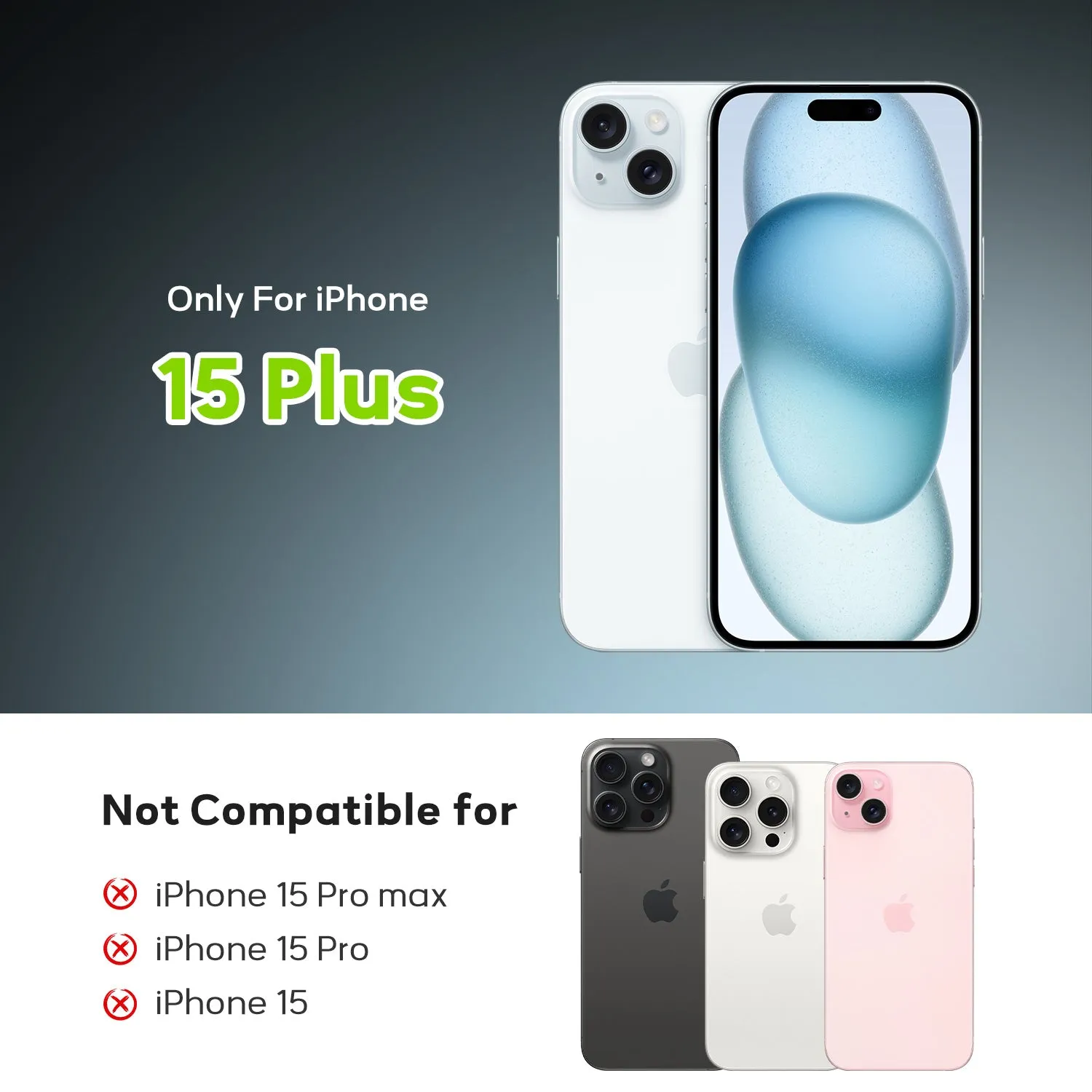 Tough On iPhone 15 Plus Privacy Screen Protector Tough Nano with Installation Kit