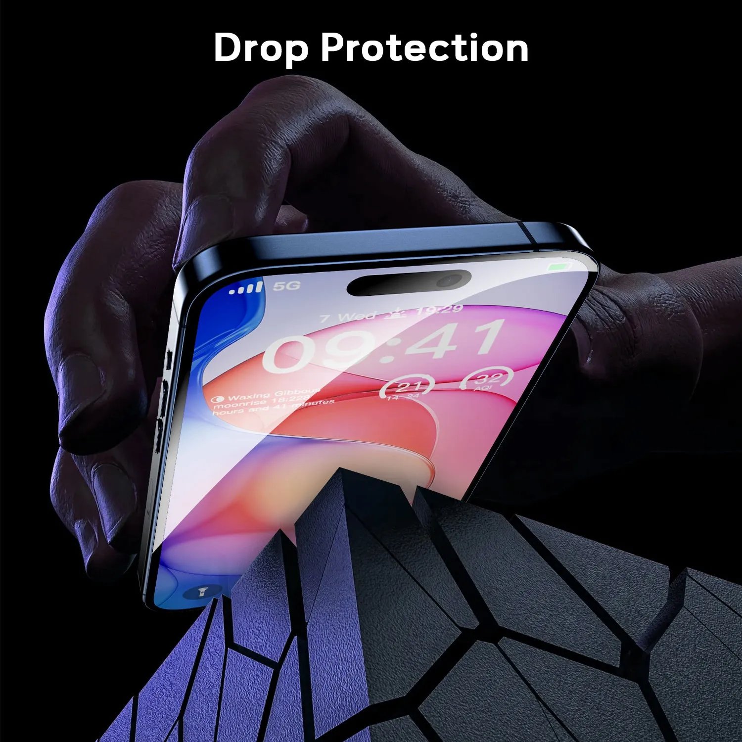 Tough On iPhone 15 Plus Privacy Screen Protector Tough Nano with Installation Kit