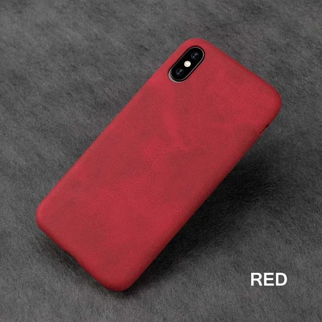 Ultra Thin Phone Cases For iPhone 6S 6 7 8 Plus XS Max Cover Leather Skin Soft TPU Silicone Case For iPhone XR X Shell