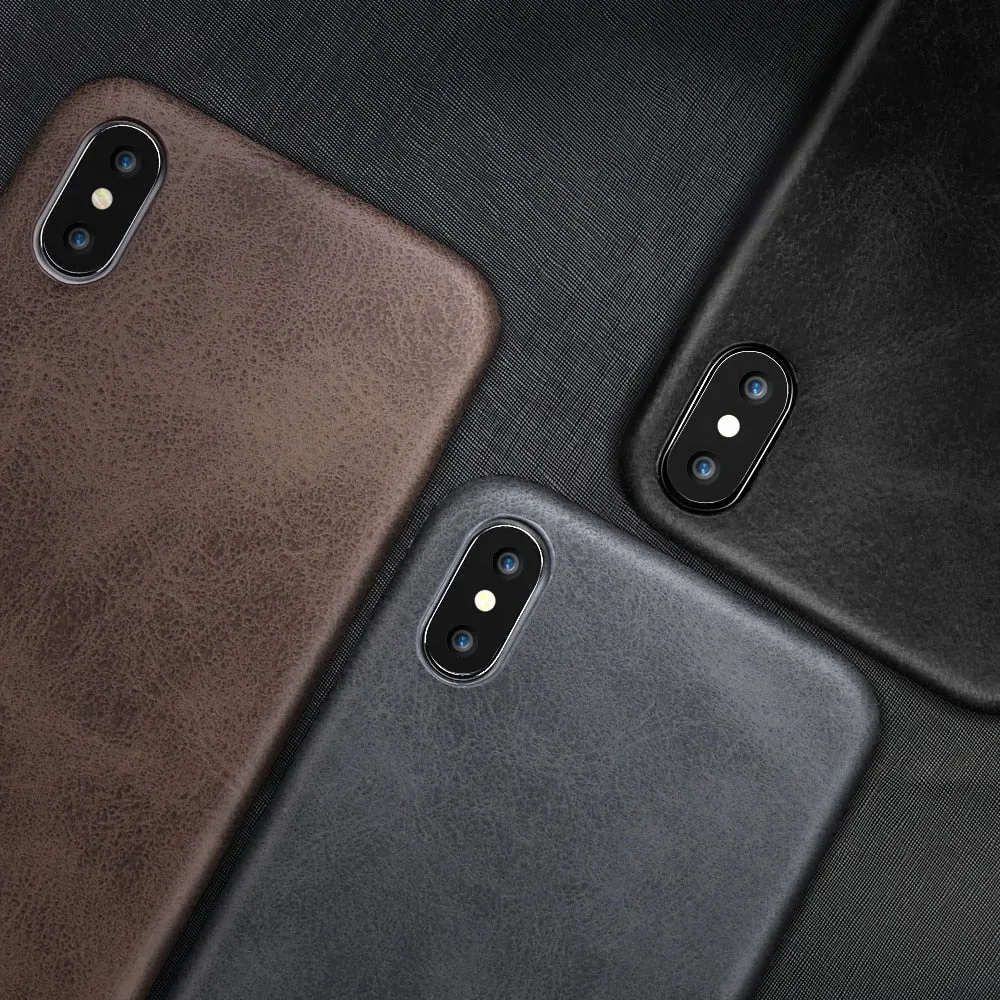 Ultra Thin Phone Cases For iPhone 6S 6 7 8 Plus XS Max Cover Leather Skin Soft TPU Silicone Case For iPhone XR X Shell
