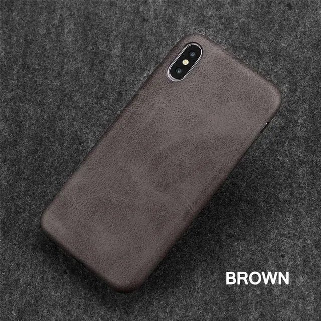 Ultra Thin Phone Cases For iPhone 6S 6 7 8 Plus XS Max Cover Leather Skin Soft TPU Silicone Case For iPhone XR X Shell