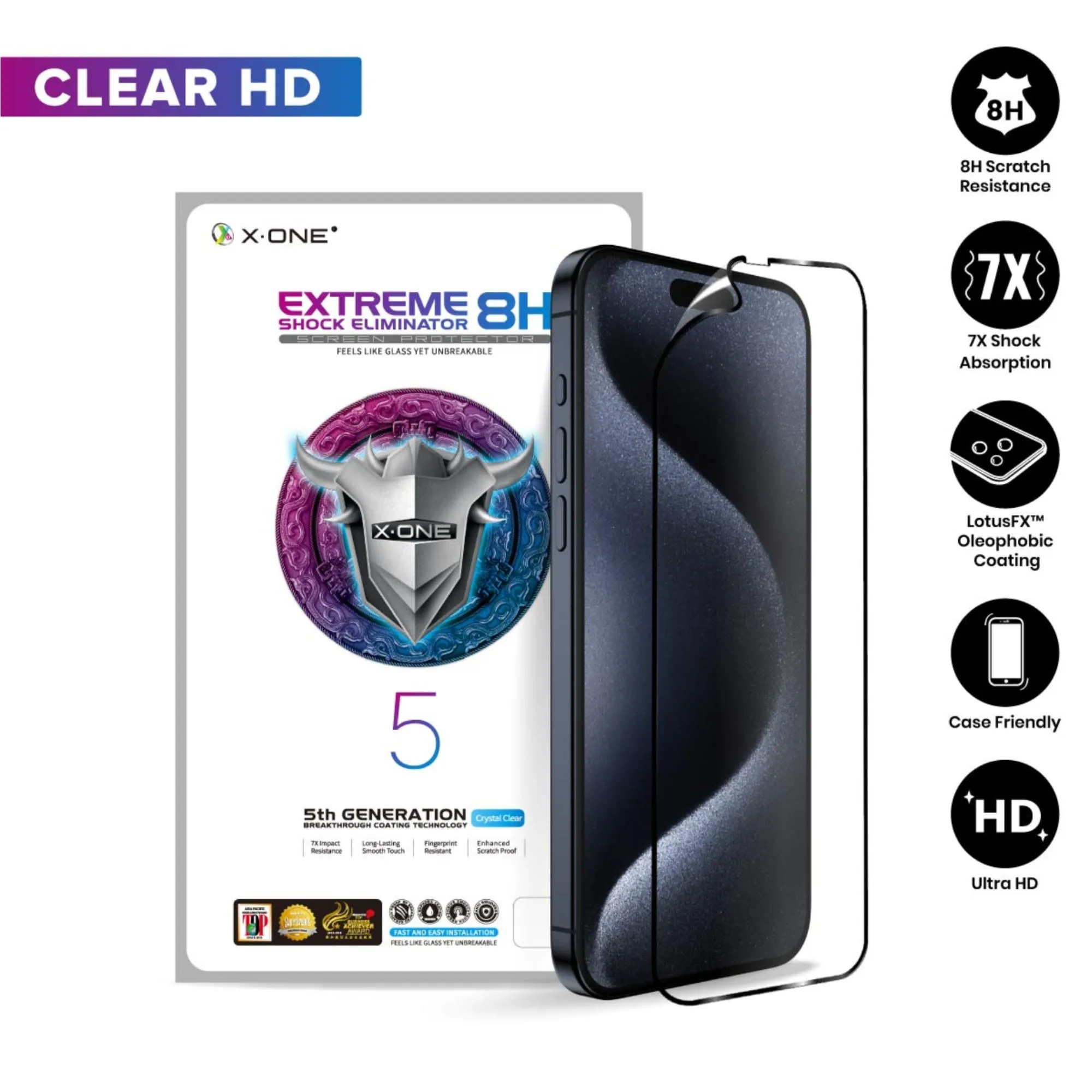 X.One Extreme Shock Eliminator 8H ( 5th Generation ) for iPhone 15 Series - Clear HD